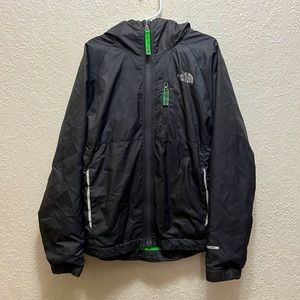 The North Face Youth Wind/Rain Jacket, Grey and Lime Green, Size Small (7/8)